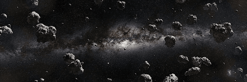Artistic rendition of the Asteroid Belt