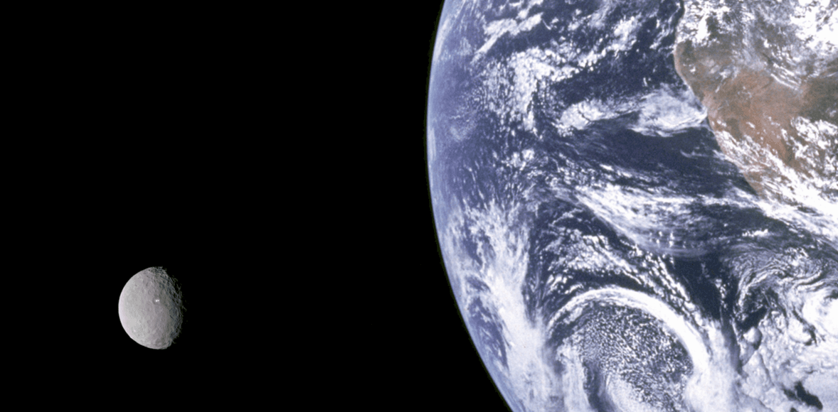 A size comparison between Ceres and Earth