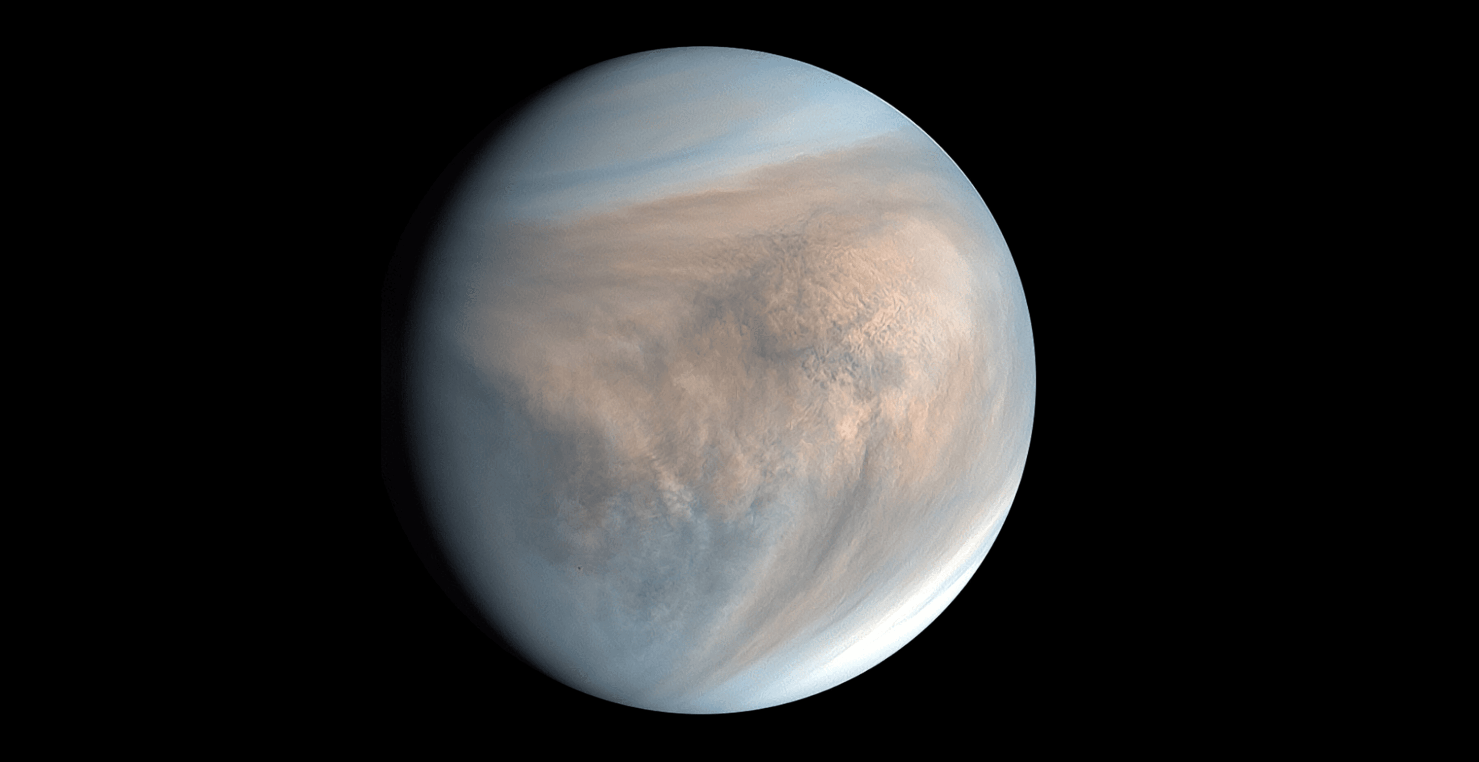 Image of Venus made with data recorded by Japan's Akatsuki Spacecraft in 2016